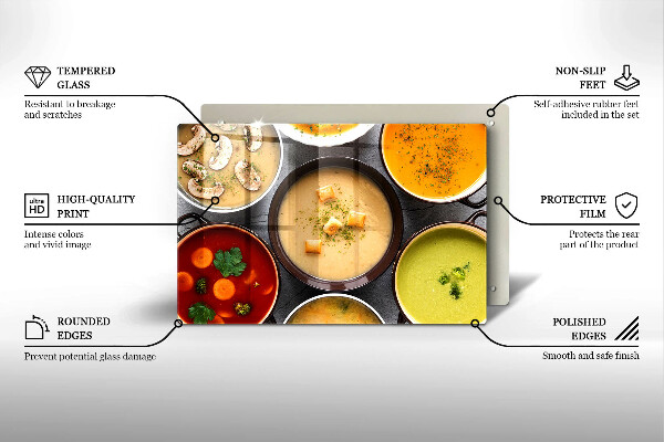 Herdabdeckplatte glas Bunte Suppen