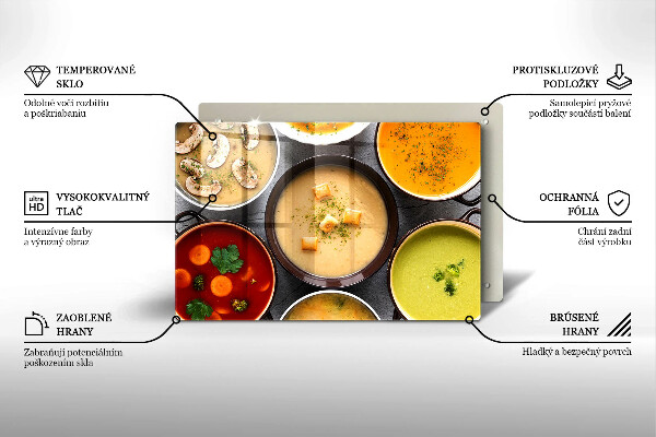 Herdabdeckplatte glas Bunte Suppen