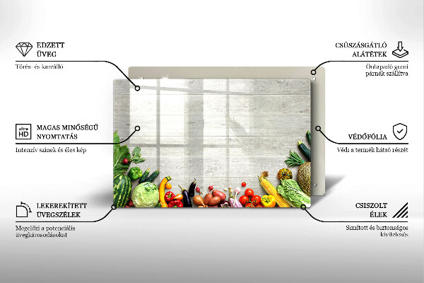 Herdabdeckung Gemüse auf Deckel