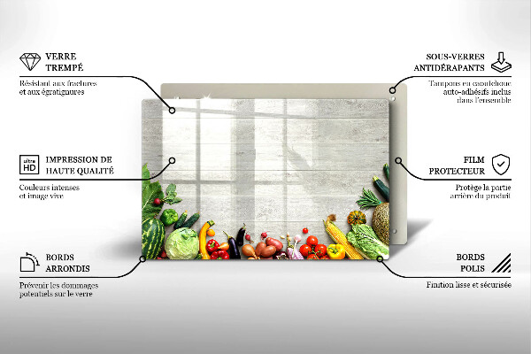 Herdabdeckung Gemüse auf Deckel