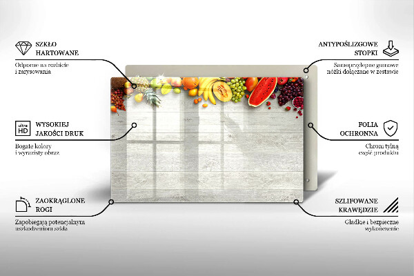 Herdabdeckung Früchte auf Einbänden