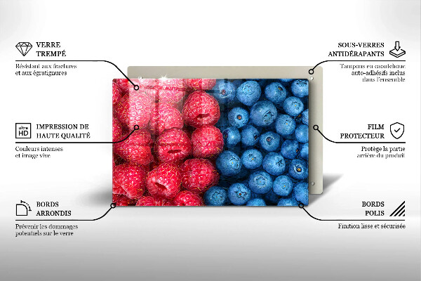 Abdeckung induktionskochfeld Himbeer- und Blaubeerfrüchte