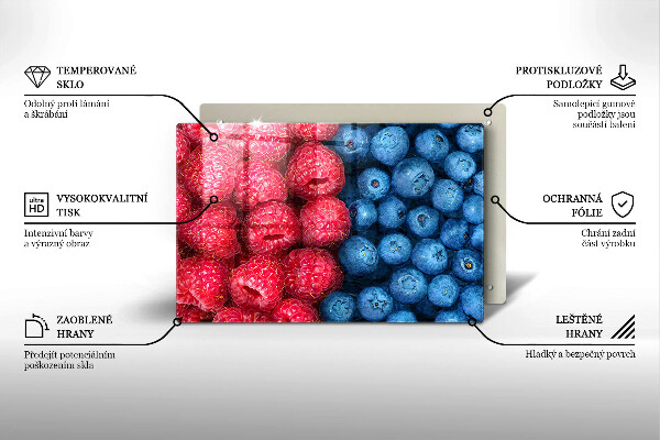 Abdeckung induktionskochfeld Himbeer- und Blaubeerfrüchte