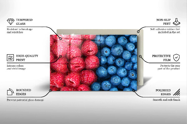 Abdeckung induktionskochfeld Himbeer- und Blaubeerfrüchte