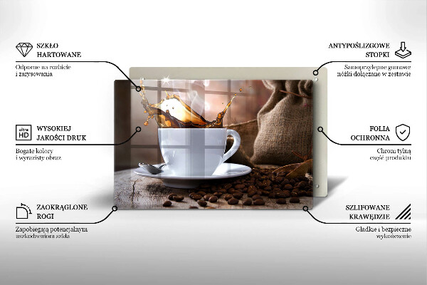 Herdabdeckung Tasse und Kaffeebohnen