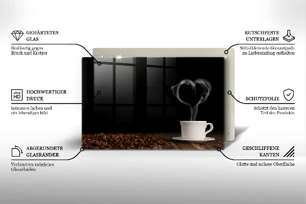 Herdabdeckung Kaffeetasse-Herz
