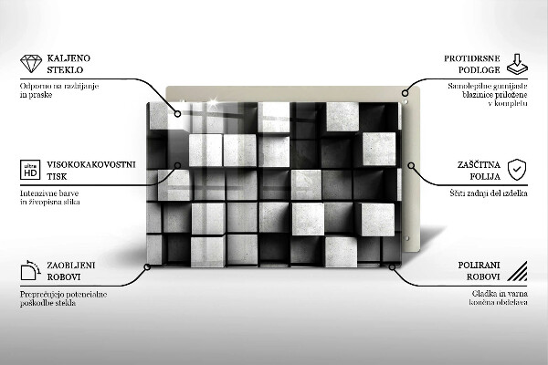 Herdabdeckung Abstrakte 3D-Quadrate