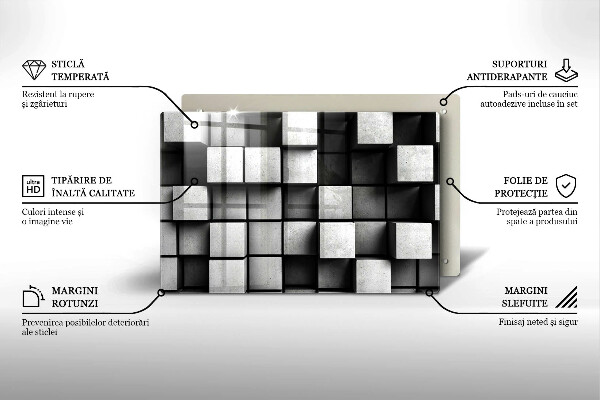 Herdabdeckung Abstrakte 3D-Quadrate