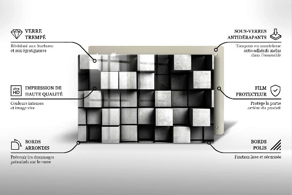 Herdabdeckung Abstrakte 3D-Quadrate