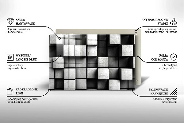 Herdabdeckung Abstrakte 3D-Quadrate