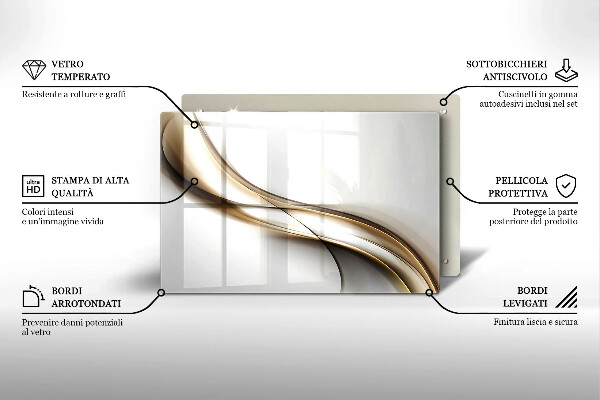 Herdabdeckung Weiche Linien Abstraktion