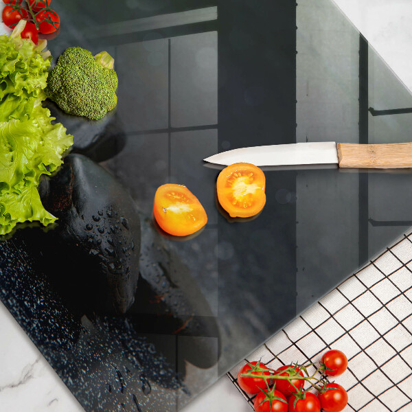 Herdabdeckung Zen-Steine mit weißen Blüten