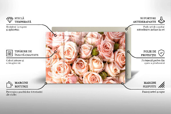 Herdabdeckung Strauß zarter Rosen