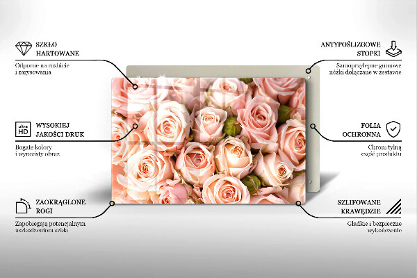 Herdabdeckung Strauß zarter Rosen