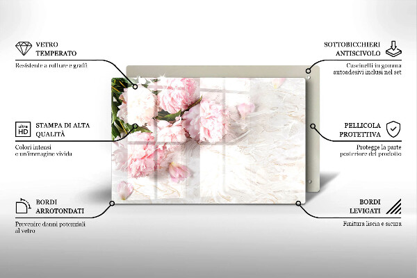 Herdabdeckung Zarte Rosenblüten