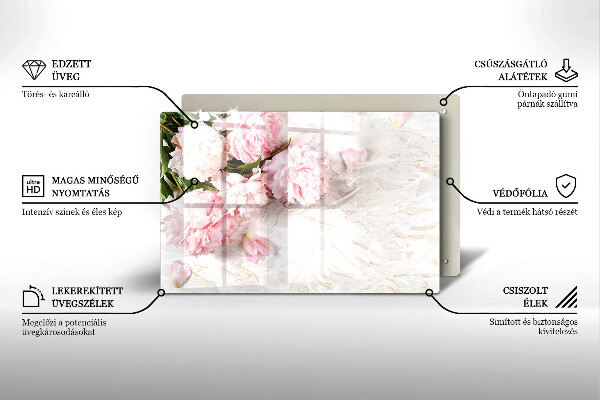 Herdabdeckung Zarte Rosenblüten