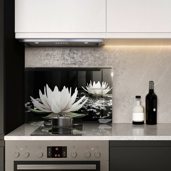 Herdabdeckung Weiße Lilien auf dem Wasser