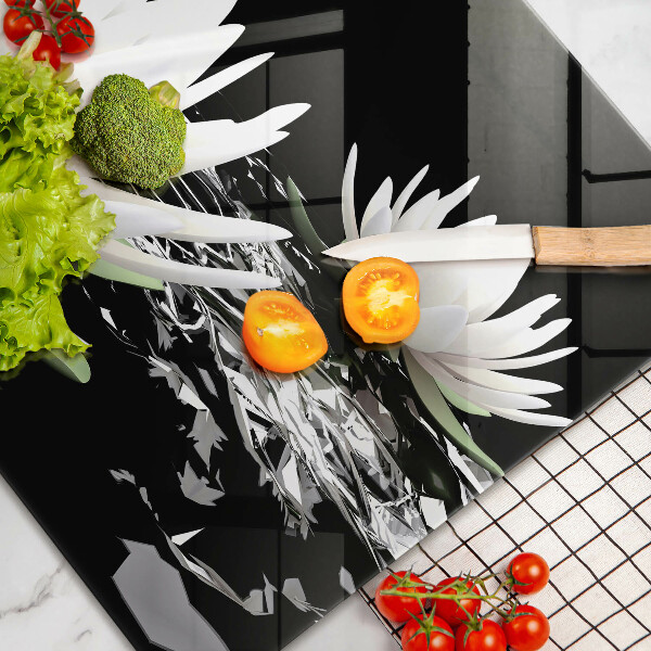 Herdabdeckung Weiße Lilien auf dem Wasser