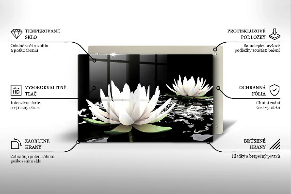 Herdabdeckung Weiße Lilien auf dem Wasser