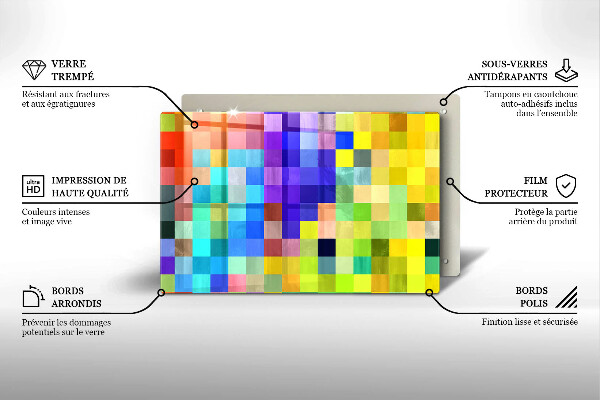 Herdabdeckung Bunte Pixelquadrate