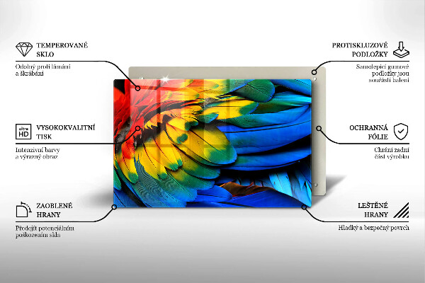 Herdabdeckung Bunte Papageienfedern