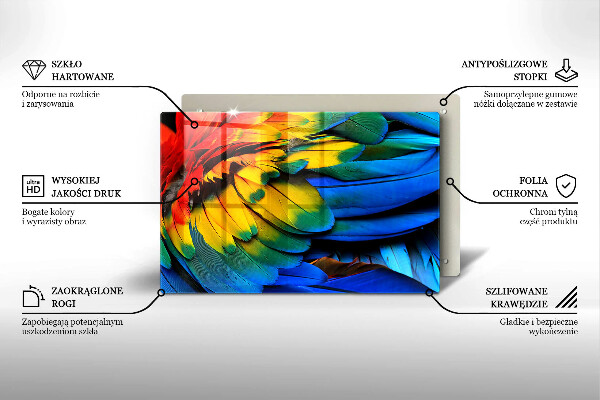 Herdabdeckung Bunte Papageienfedern
