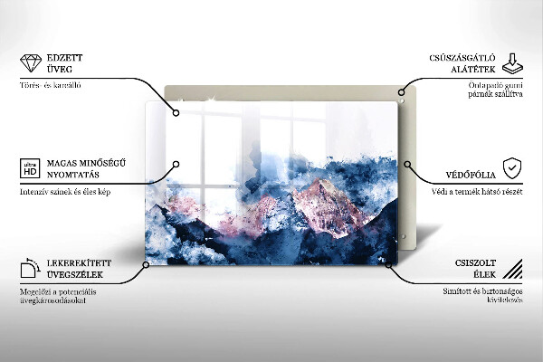 Abdeckung induktionskochfeld Abstrakt bemalte Berge