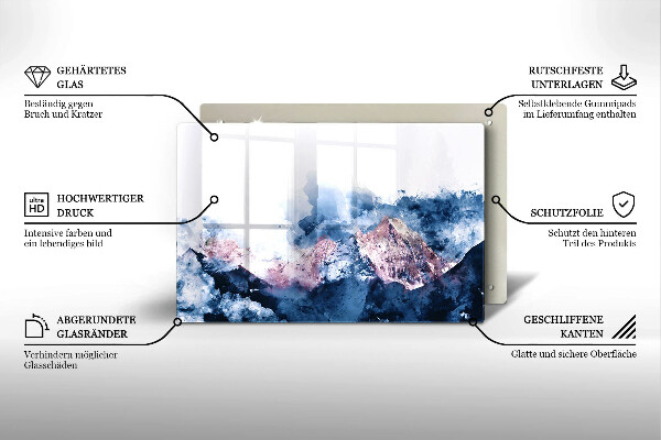 Abdeckung induktionskochfeld Abstrakt bemalte Berge