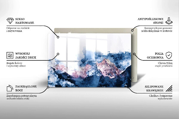 Abdeckung induktionskochfeld Abstrakt bemalte Berge