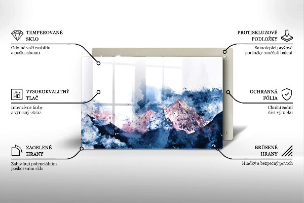 Abdeckung induktionskochfeld Abstrakt bemalte Berge