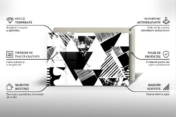 Abdeckung induktionskochfeld Geometrische Dreiecke