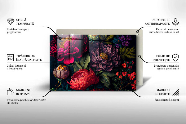 Abdeckung induktionskochfeld Schöne Blumen