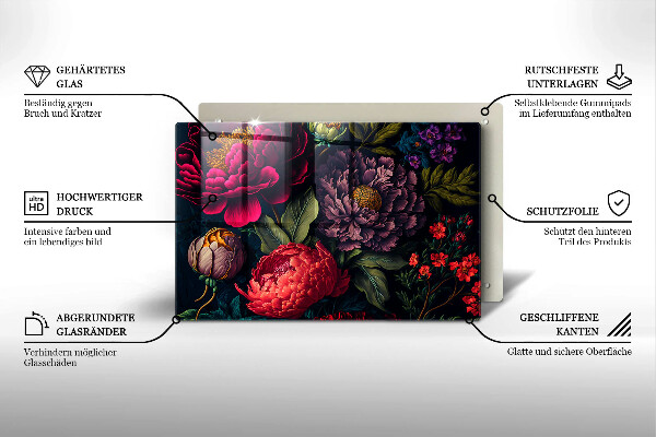 Abdeckung induktionskochfeld Schöne Blumen