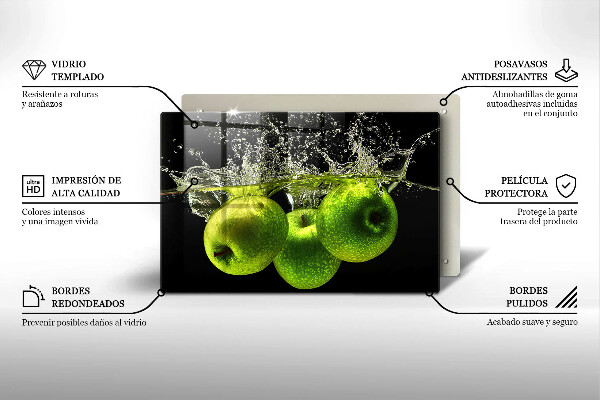 Herdabdeckung Grüne Äpfel und Wasser