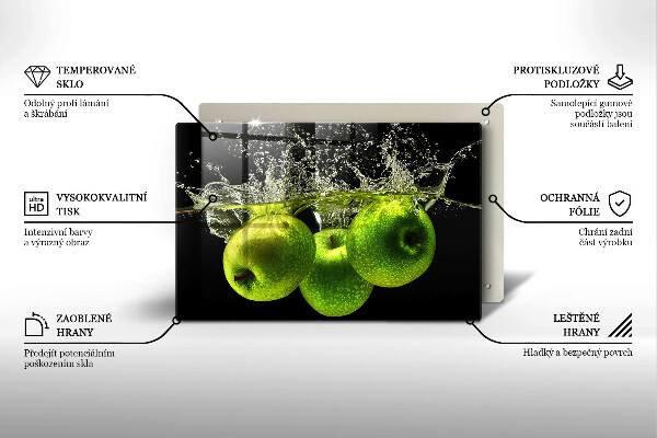 Herdabdeckung Grüne Äpfel und Wasser