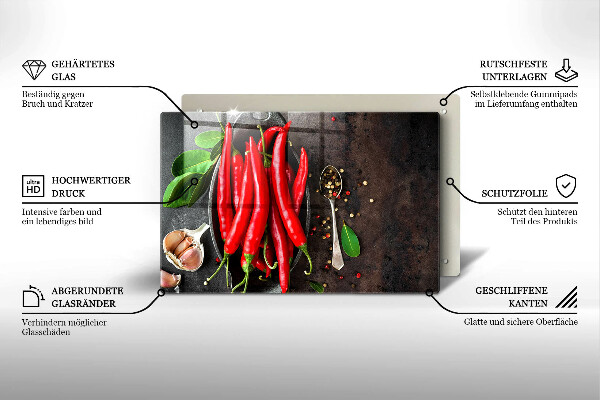 Herdabdeckung Rote Chilischoten