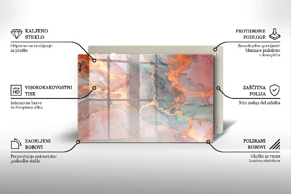 Herdabdeckung Marmor mit Gold