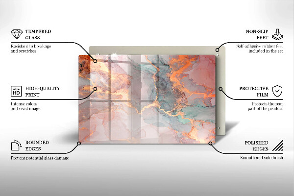 Herdabdeckung Marmor mit Gold