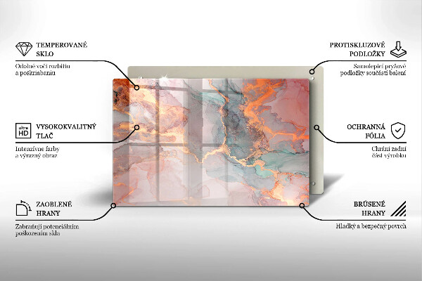 Herdabdeckung Marmor mit Gold