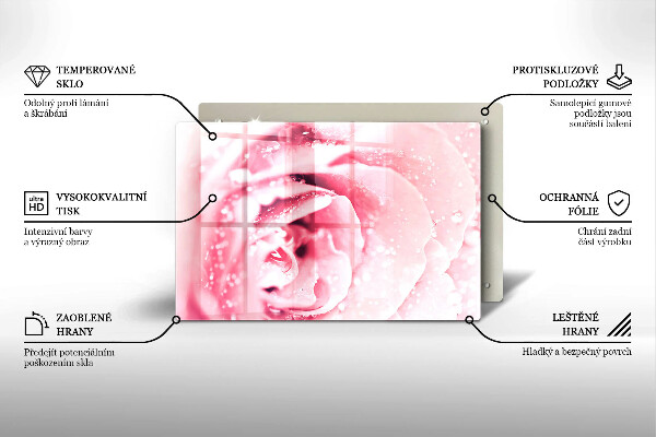 Herdabdeckung Tautropfen und Rosenblüte