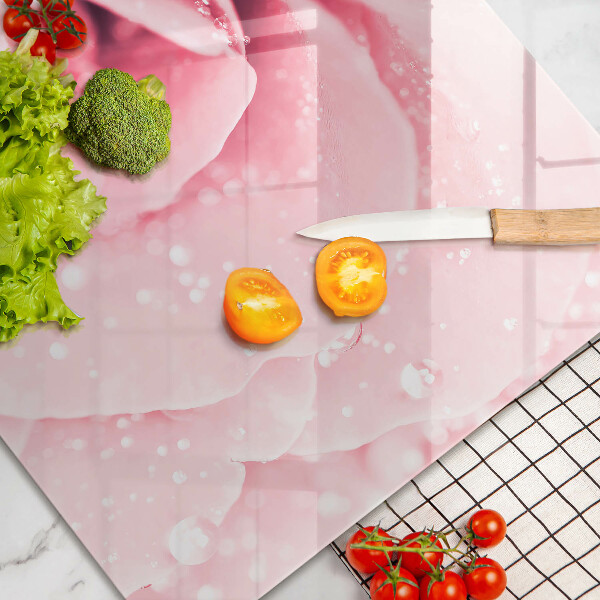 Herdabdeckung Tautropfen und Rosenblüte