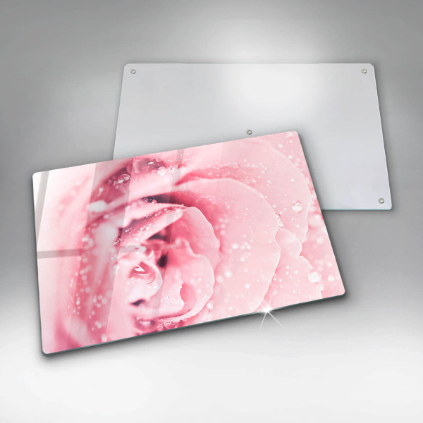 Herdabdeckung Tautropfen und Rosenblüte