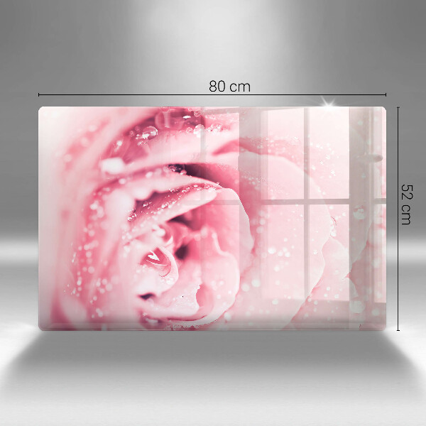 Herdabdeckung Tautropfen und Rosenblüte