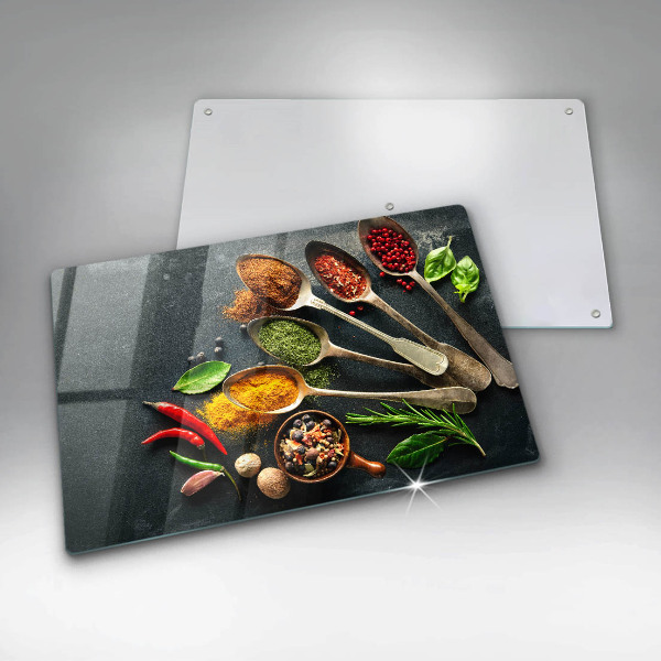 Herdabdeckung Küchenlöffel mit Gewürzen