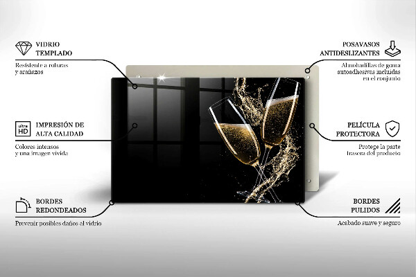 Herdabdeckung Gläser Champagner