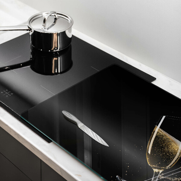 Herdabdeckung Gläser Champagner