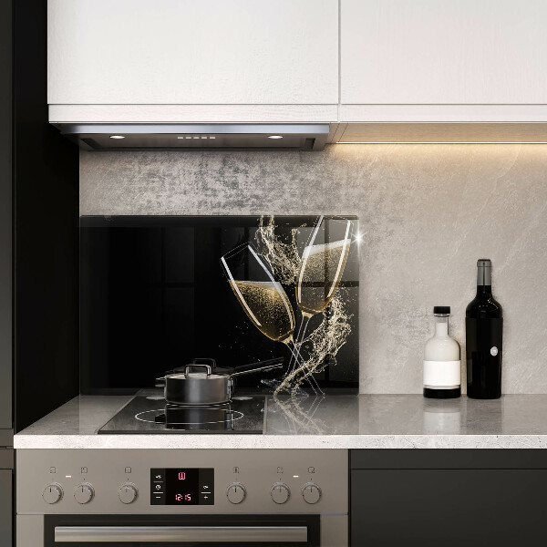 Herdabdeckung Gläser Champagner