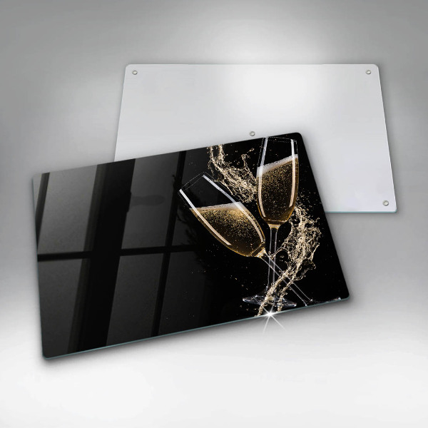 Herdabdeckung Gläser Champagner