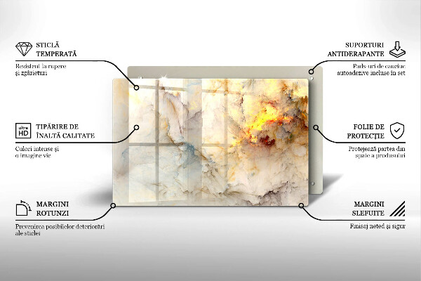 Abdeckung induktionskochfeld Marmorstruktur mit Gold