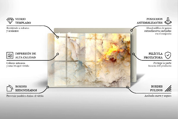 Abdeckung induktionskochfeld Marmorstruktur mit Gold